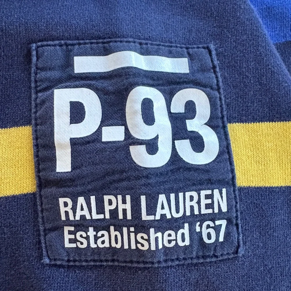 Polo Ralph Lauren Spellout Sport P-93 Hoodie‎ Small Vintage 90's Sweatshirt